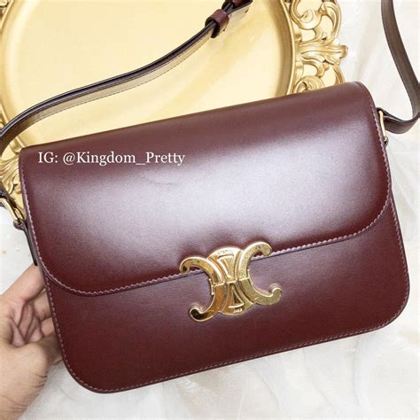 celine trio bag burgundy|WOMEN'S LUXURY BURGUNDY TRIOMPHE HANDBAG.